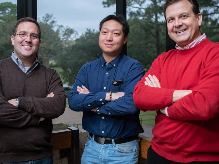 Chemical engineers Jeffrey Rimer, left, Wenchuan Ma and Peter Vekilov have for the first time demonstrated what happens at the molecular level when two compounds known to inhibit crystal growth were combined.
