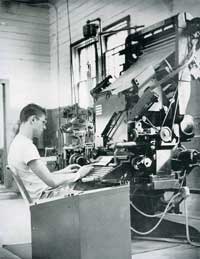 1953: Linotype machine