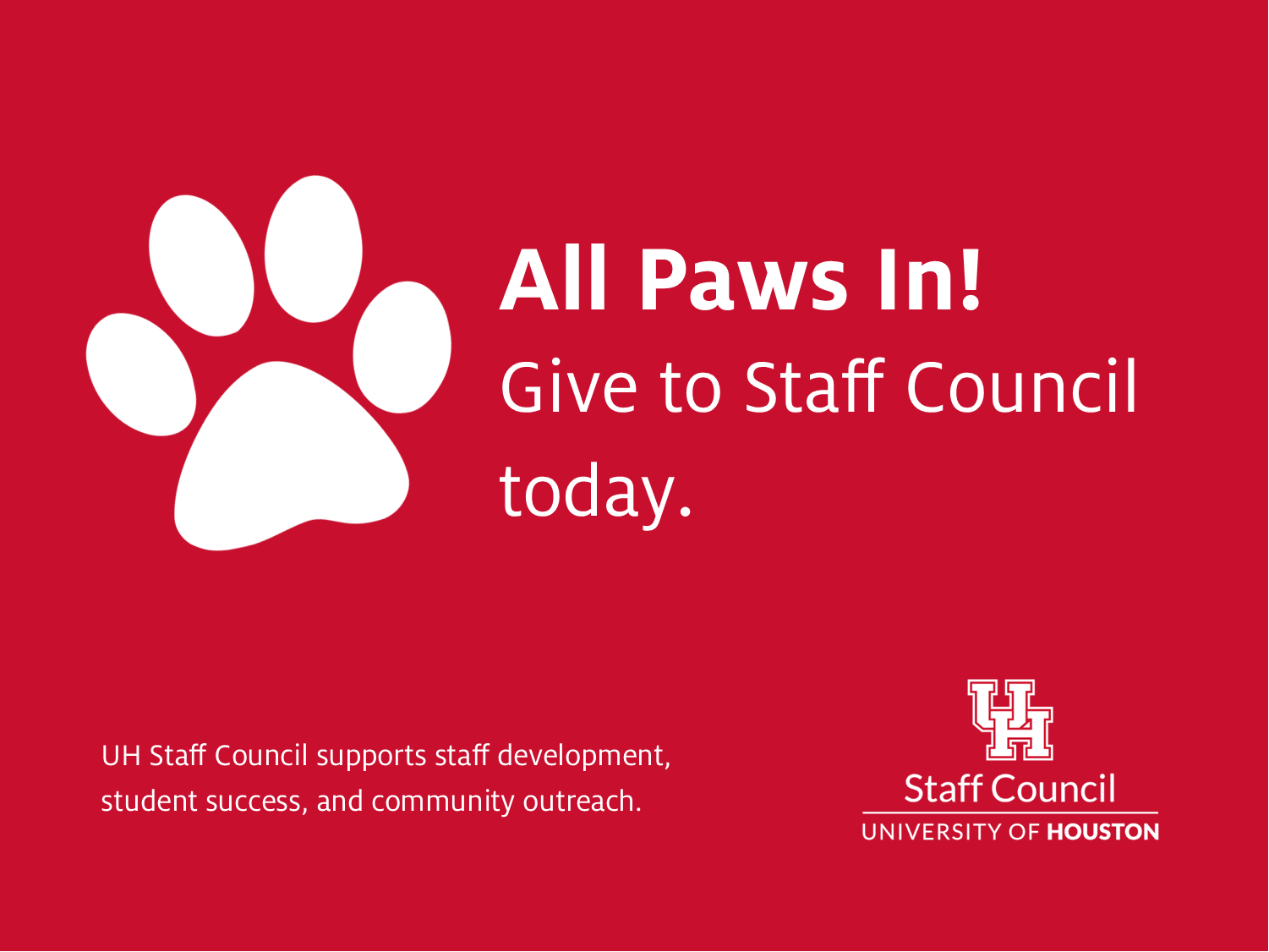 Give Today to the "All Paws In!" Campaign for Staff Council