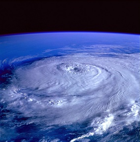 Birds-eye view of a hurricane