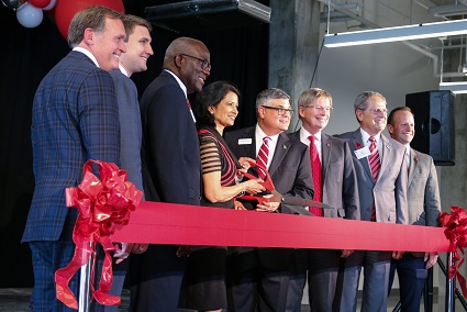 Giant Ribbon-Cutting Scissors and Texas