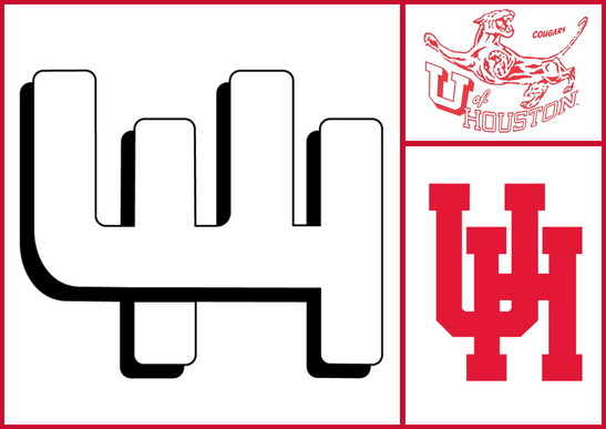 Collage of previous UH logos