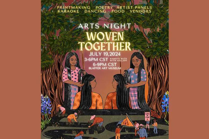 Graphic of the ''Woven Together: Arts Night'' 