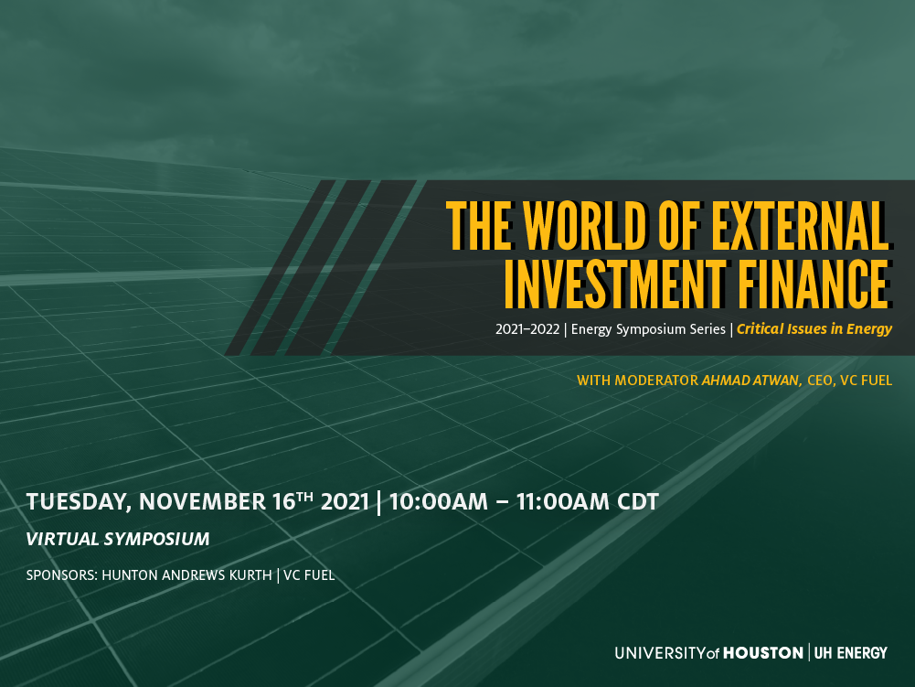 Energy Symposium Series: Investing in the Energy Transition - The World of External Investment Finance Image