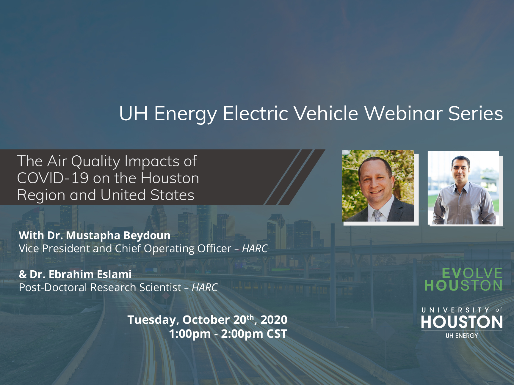 UH Energy Electric Vehicle Webinar: The Air Quality Impacts of COVID-19 Image