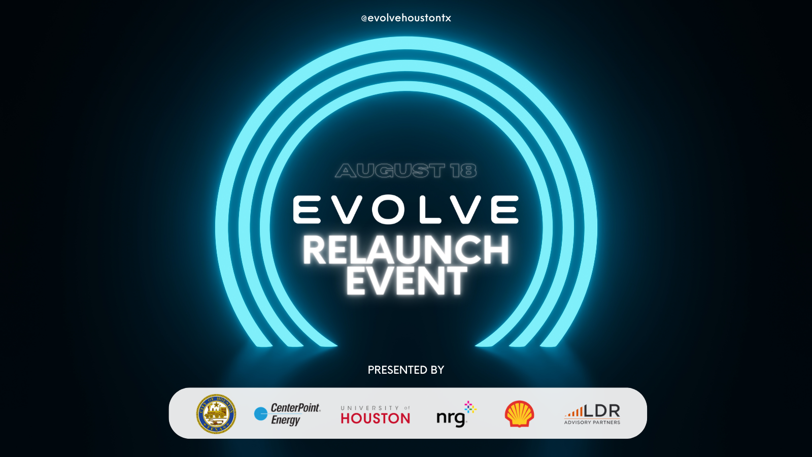 Evolve Houston Launch event logo with sponors