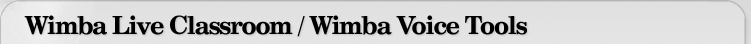 Wimba Live Classroom