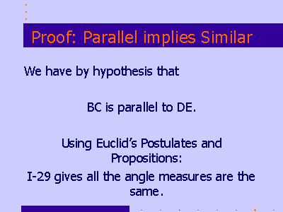 Proof: Parallel implies Similar