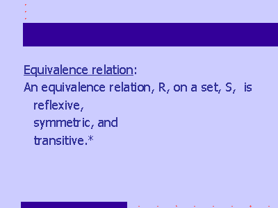 Equivalence relation: